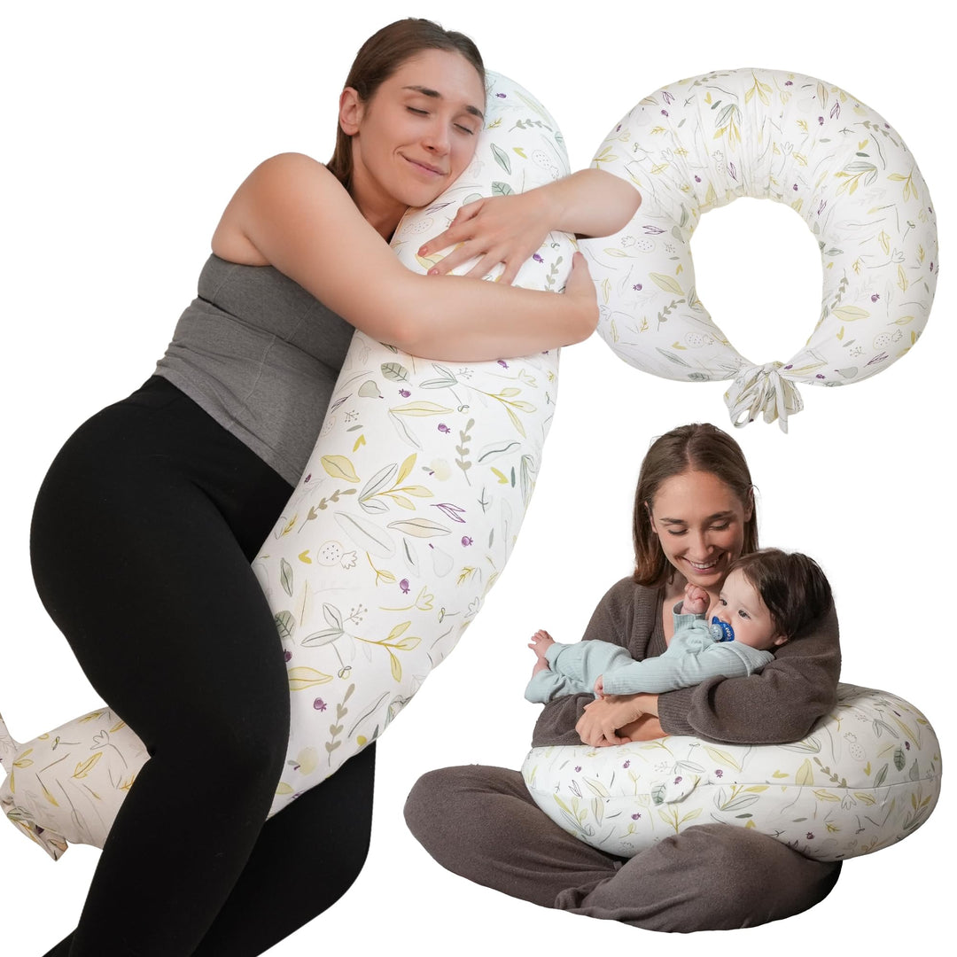 DancesCat Kühlung XXL Stillkissen,Einstellbar Lagerungskissen,Schwangerschaftskissen für Baby und Er