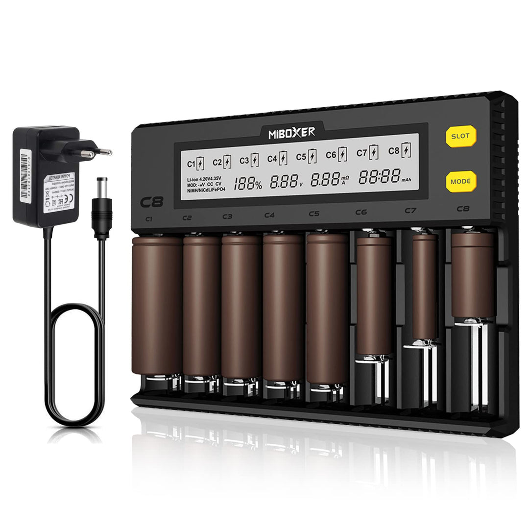 Universal akku Ladegerät, AUKSKY 18650 Baterieaufladegerät mit LCD-Display für Akkus NI-MH, NI-Cd, A