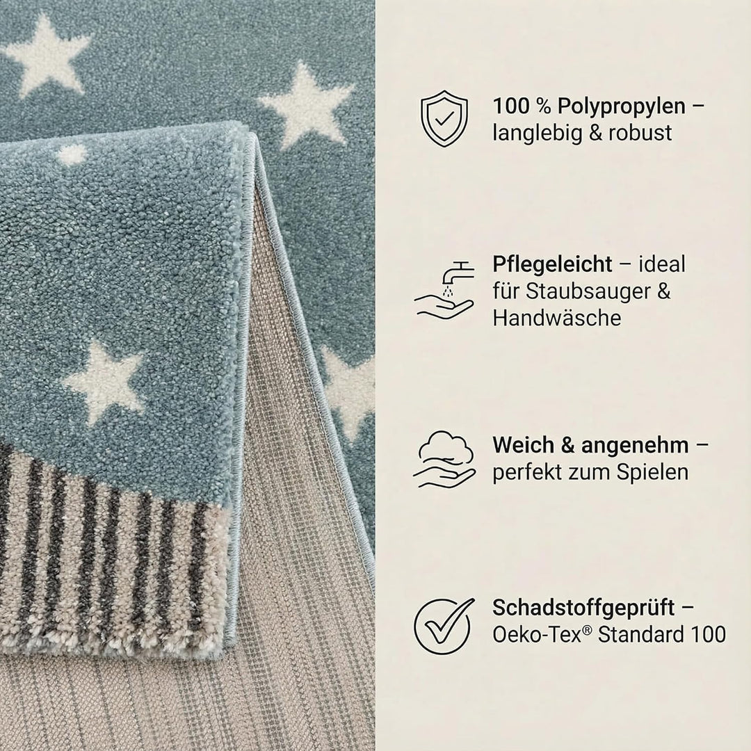 Jimri Teppich Kinderzimmer - Teppiche für Kinderzimmer, Kinderteppich Junge, Kinderteppich mit Berge