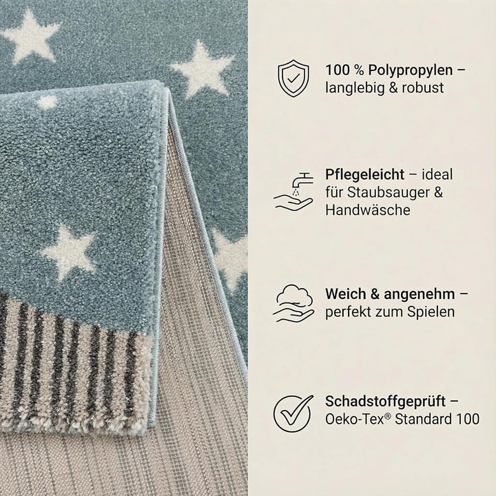 Jimri Teppich Kinderzimmer - Teppiche für Kinderzimmer, Kinderteppich Junge, Kinderteppich mit Berge