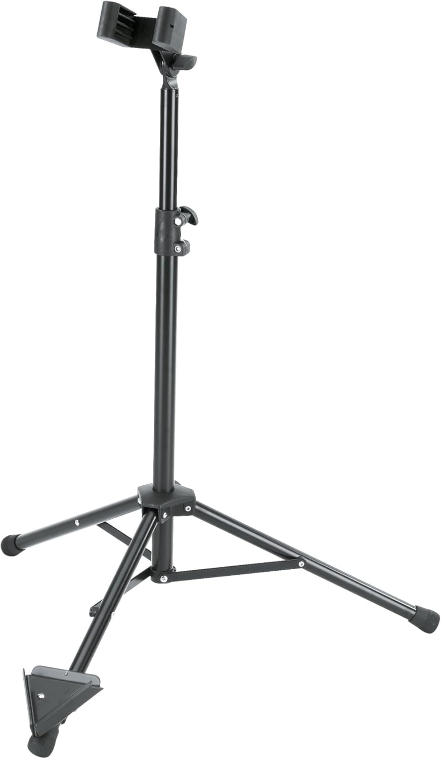 K&M 15060 Bassklarinettenständer Schwarz Stahl - variable Breite, grosse Auflageschale - Höhe bis 12