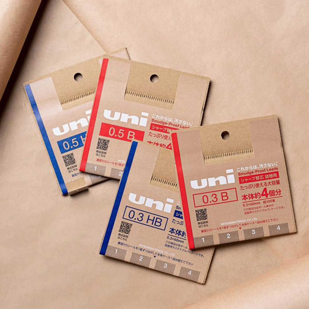 三菱鉛筆 Uni Wischfeste Minen Nachfüllminen 0,3mm extra fein HB nachhaltige Karton-Massenverpackung umwe
