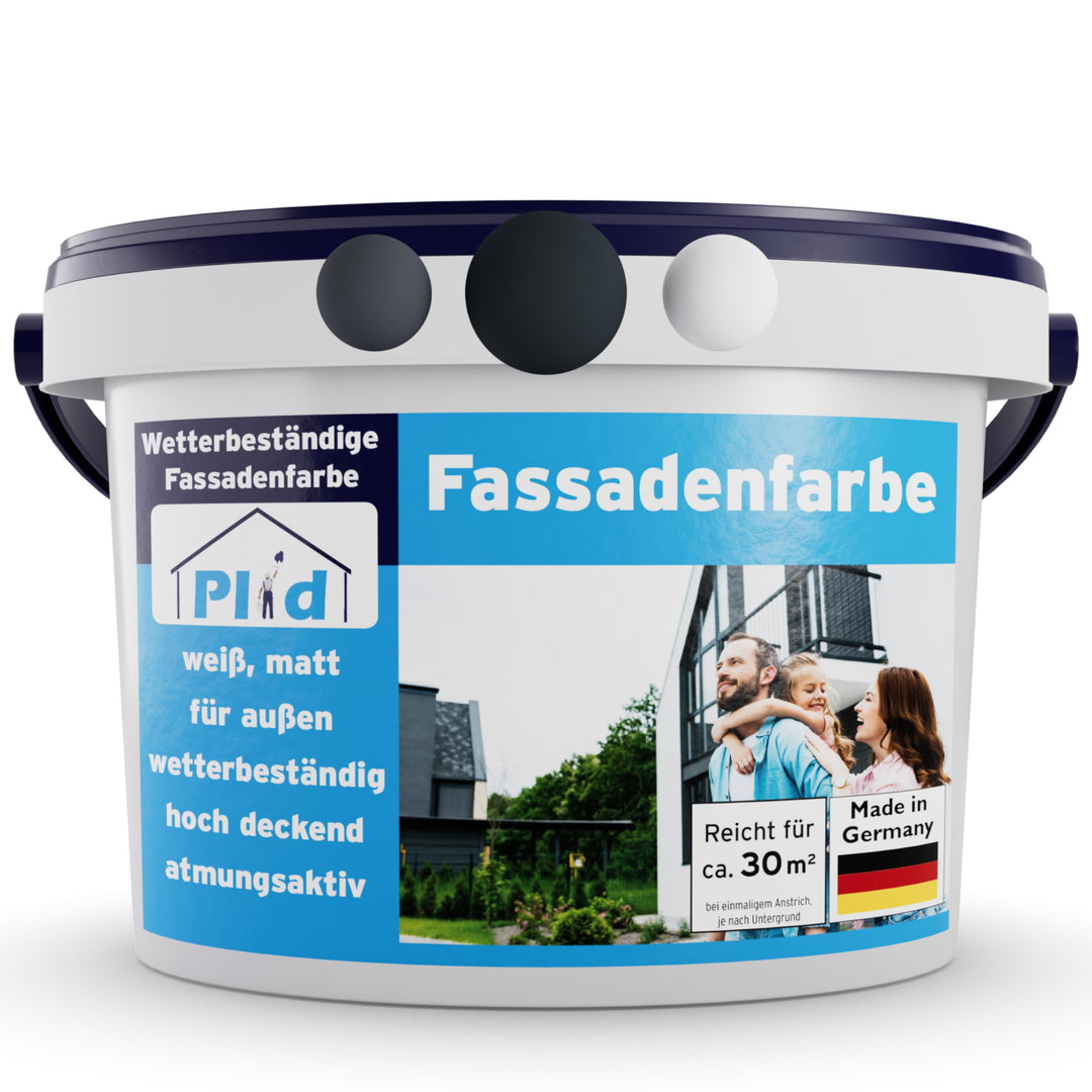 Plid® - Fassadenfarbe Aussen Anthrazitgrau - 5l [WETTER & UV-BESTÄNDIG]- Hochwertige Farbe für Mauer