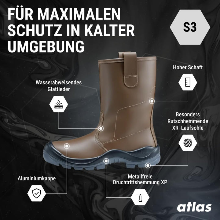 Atlas Sicherheitsstiefel AB 825 XP, schwarz, 45.0