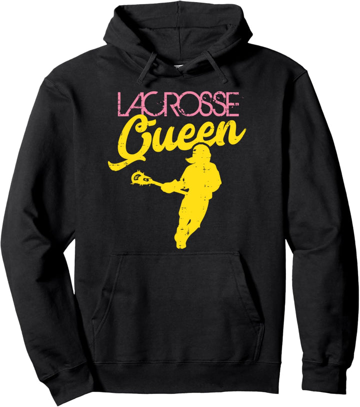 Lacrosse Queen Cool Sports Lax Player Goalie Girls Women Pullover Hoodie