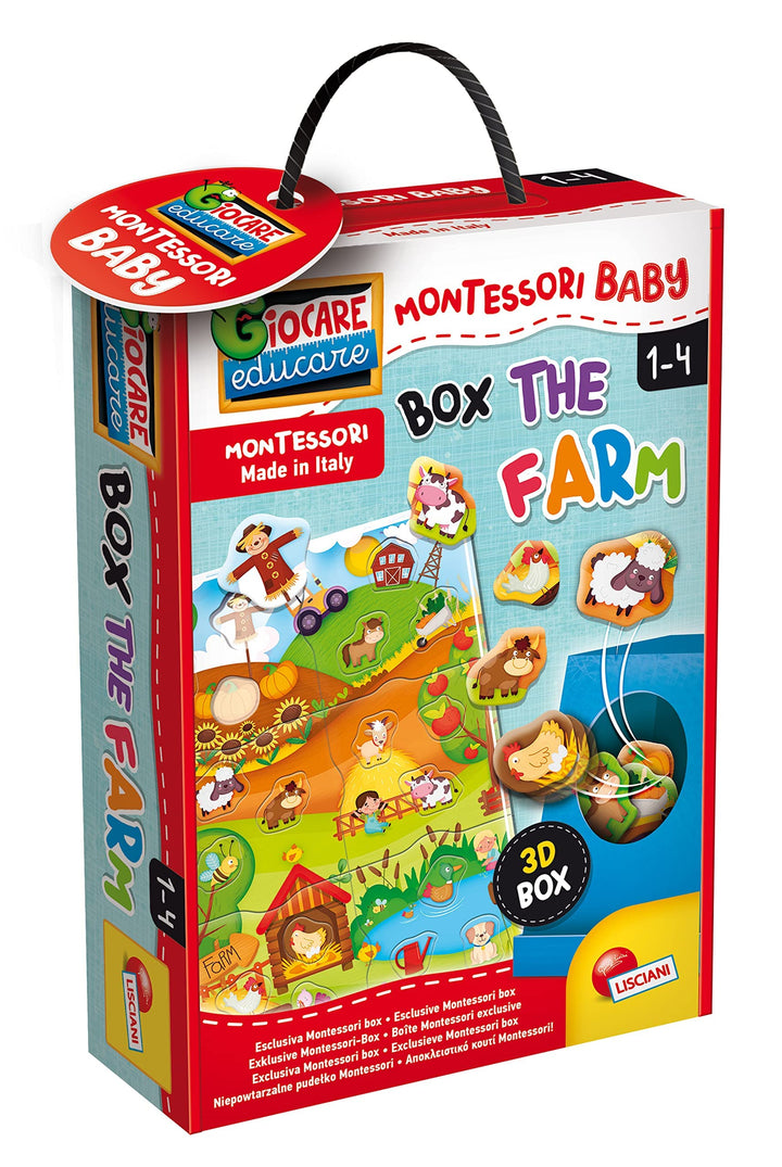 Liscianigiochi 92741 Montessori Baby Box Farm, Nicht Zutreffend Montessori Baby Box 6 Teile, Montess