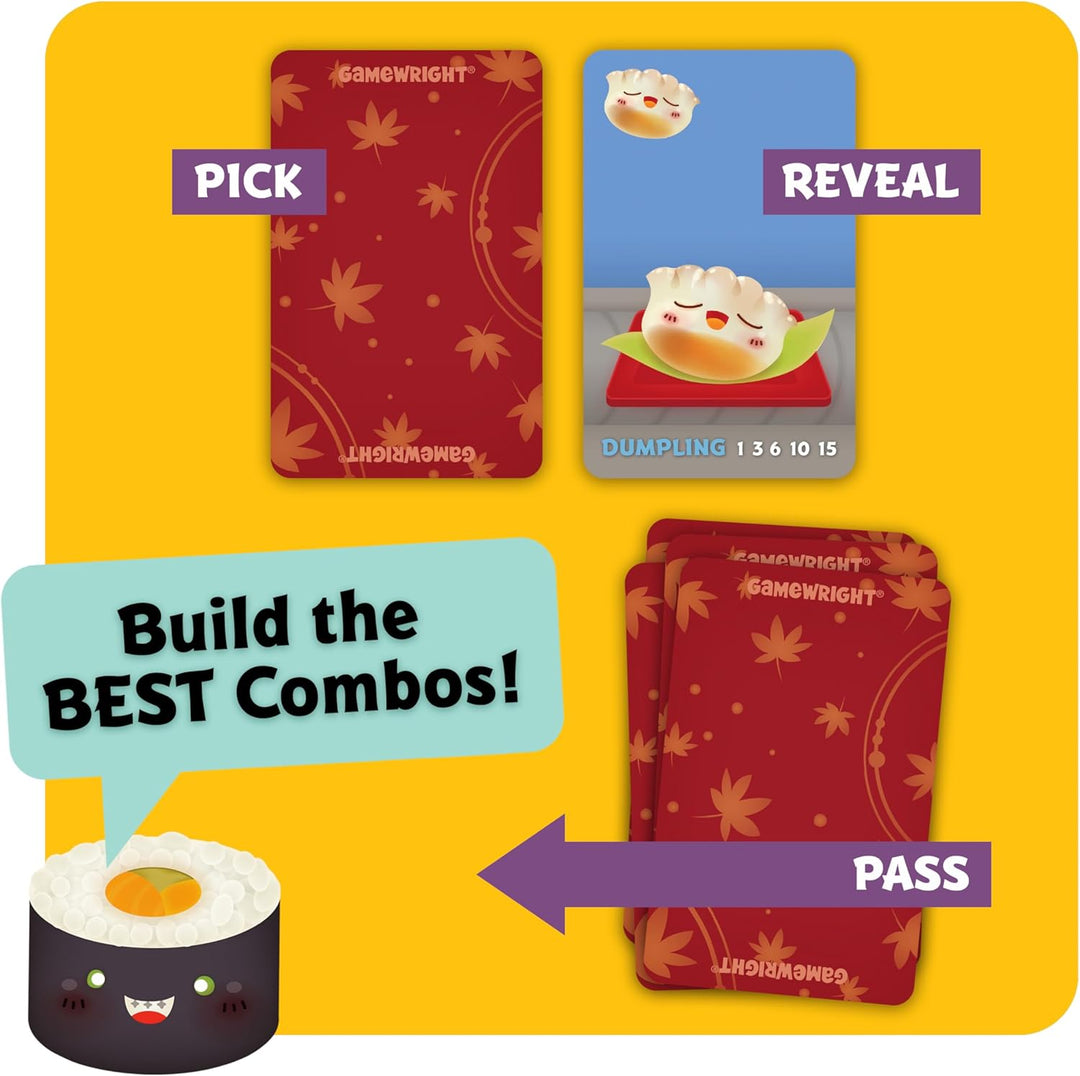 Asmodée Gamewright, Sushi Go Game, Card Game, Ages 8+, 2-5 Players, 15 Minutes Playing Time, Sushi G