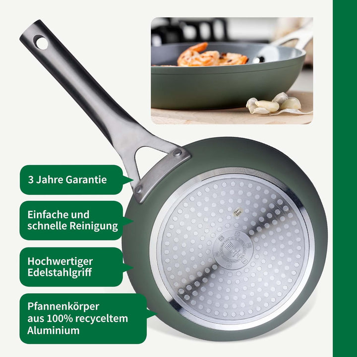 Chefkoch trifft Fackelmann Keramikpfanne Stuttgart Ø 20 cm – Hochwertige Antihaftbeschichtung, 100%