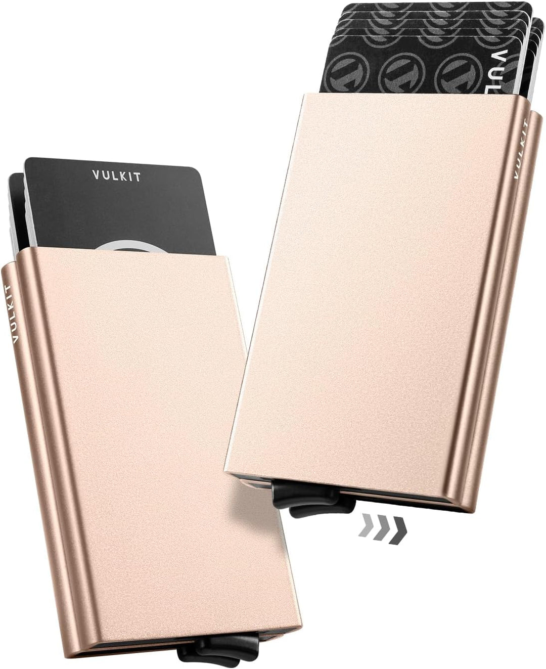 VULKIT Kartenetui Metall mit RFID NFC Schutz Karten Geldbörse Herren Geldbeutel Doppelt Karten Etui