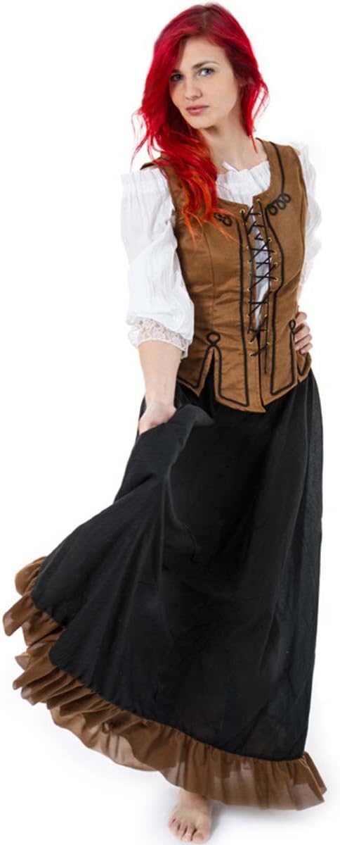 MAYLYNN 12234 - Mittelalter Kostüm Magd Schankmaid Bäuerin NEA, 3-teilig, Grösse S-M, S-M