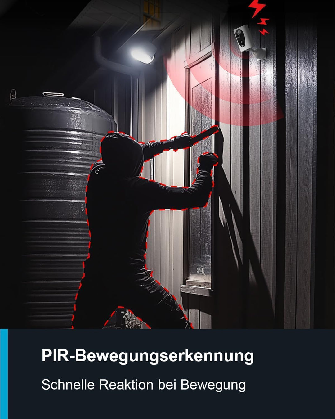 VIRTAVO 2K Überwachungskamera Aussen Akku, WLAN, Starlight-Nachtsicht, 2Stk | Kabellos, PIR-Bewegung