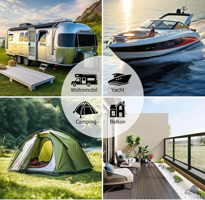 100W Faltbarer Solarpanel, Tragbares Monokristalliner Solarmodul mit Schnellladefunktion USB-C PD 60