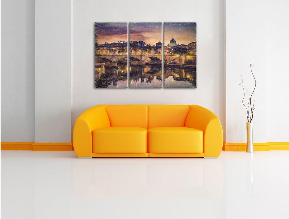 Pixxprint Rom Kathedrale St. Peter als Leinwandbild/Grösse: 3 Teilig (120x80 cm) cm/Wandbild/Kunstdr