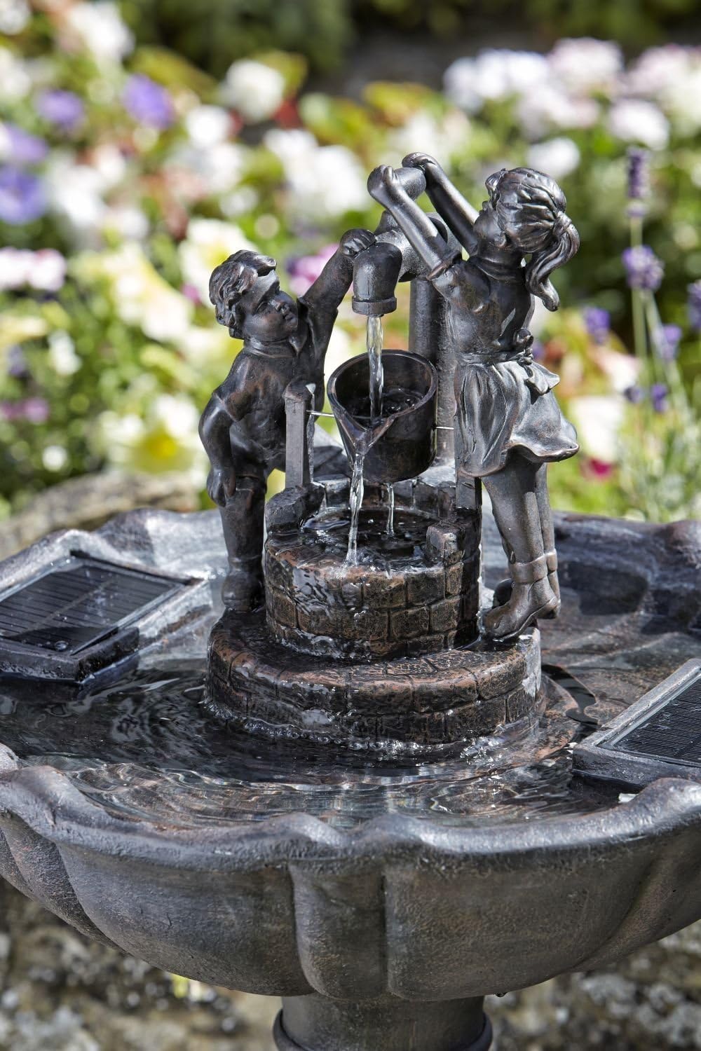 Brunnen / Wasserspiel für den Garten, dekorativ, solarbetrieben, Multi