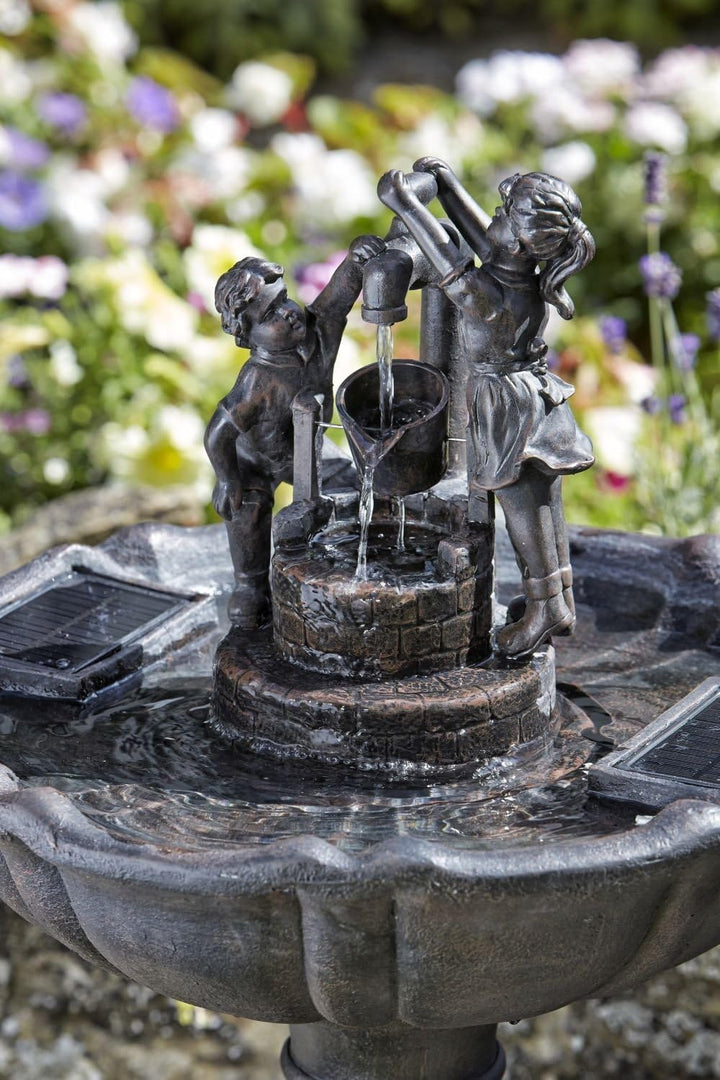 Brunnen / Wasserspiel für den Garten, dekorativ, solarbetrieben, Multi