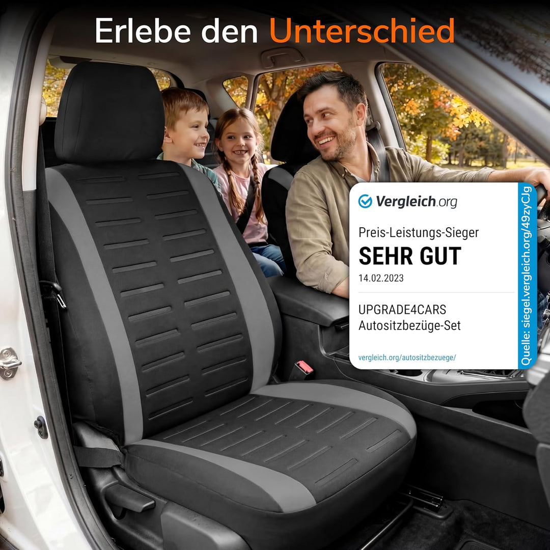 Upgrade4cars Autositzbezüge Set Universal Version 2026 | Auto-Schonbezüge für die Vordersitze & Rück