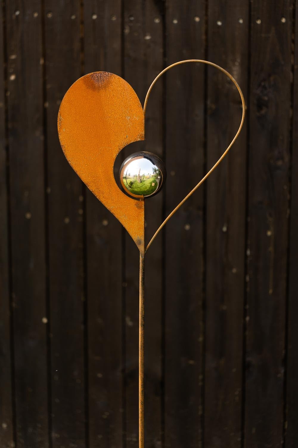 Bornhöft Gartenstecker Herz aus Metall Gartendeko Rost Edelrost rostiger Beetstecker 115cm Deko Rost