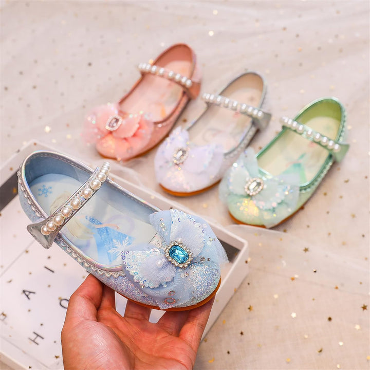 YOSICIL ELSA Prinzessin Schuhe Mädchen Kinder Sandalen Glitter für Verkleidung Cosplay Geburtstagspa