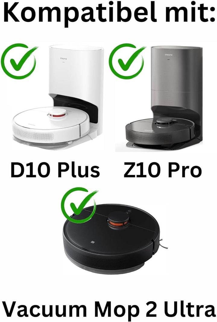 6X Wischtücher aus Mikrofaser passend für Dreame D10 Plus, Z10 Pro und Xiaomi Mi Robot Vacuum Mop 2