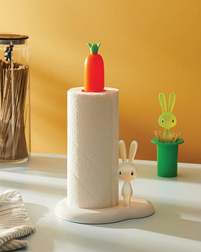 Alessi Bunny & Carrot ASG42W Design Küchenrollhalter, Thermoplastisches Harz, weiss, 29,4cm ASG42 W,