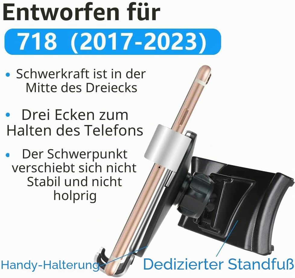LUNQIN Kfz-Handyhalterung für 2017–2023 Porsche 718 Boxster Cayman Big Phones mit Hülle Auto Zubehör