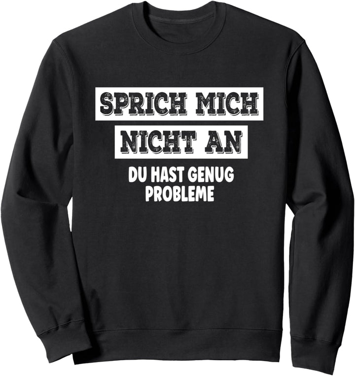 Sprich mich nicht an du hast schon genug Probleme Spruch Sweatshirt