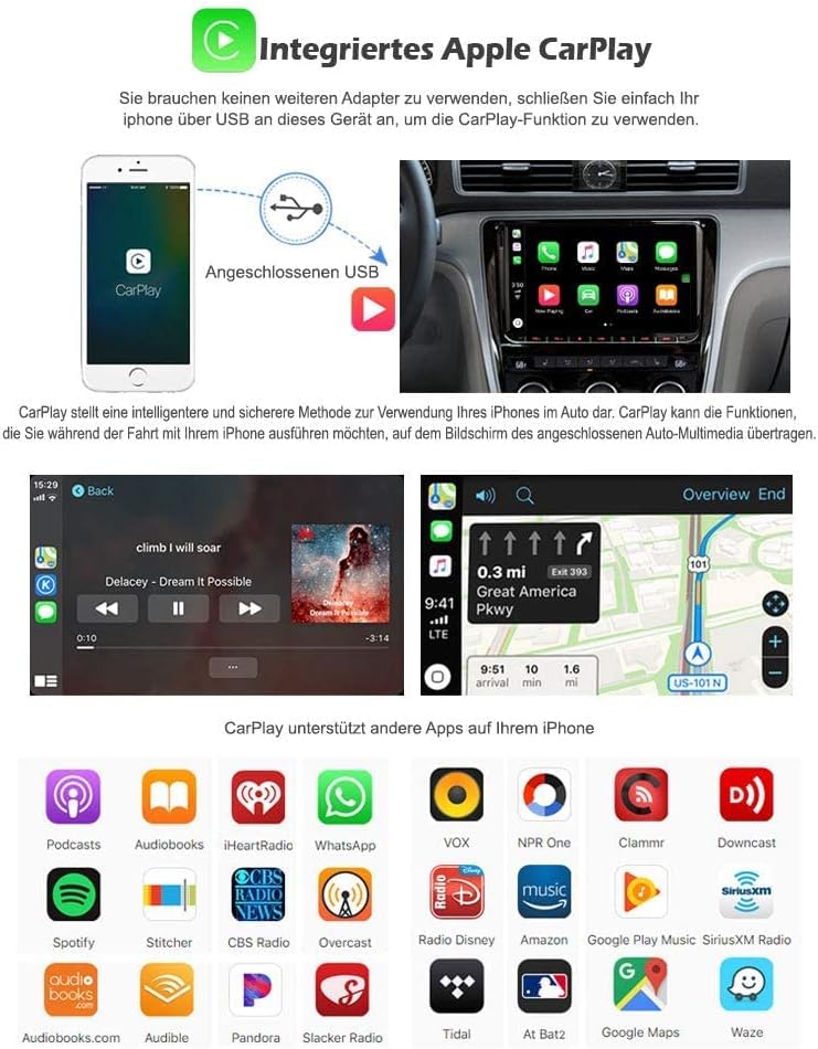 Erisin 9 Zoll Android 10 Autoradio mit Navi GPS für Mercedes-Benz Smart Eingebauter CarPlay DSP-Vers
