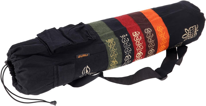 GURU SHOP Boho Yogamatten-Tasche, Batik Yogatasche aus Nepal - Grün, Herren/Damen, Baumwolle, 70x23x