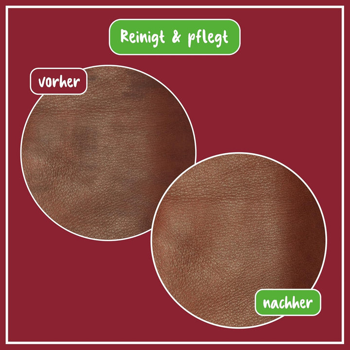 Poliboy - Leder Feuchttücher - perfekte Reinigung für Glatt- und Kunstleder - 10er Pack - 10x20 Tüch