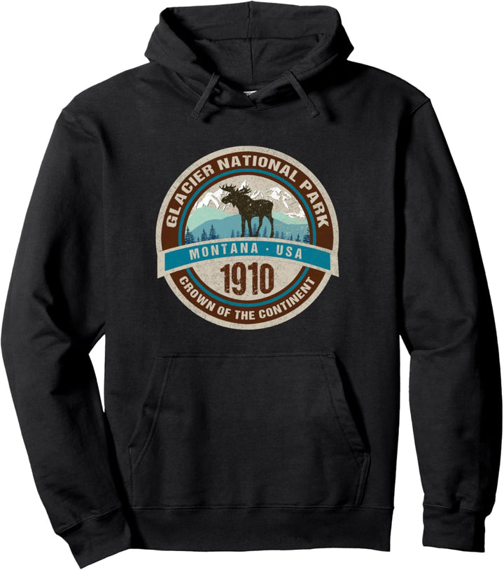 Klassischer Glacier-Nationalpark Montana USA Souvenir Pullover Hoodie
