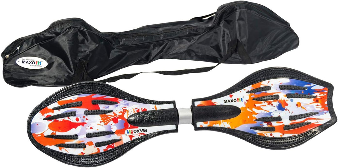 MAXOfit Waveboard Pro Close Mini | Bis 129 kg | Mit LED Leuchtrollen, Tasche und Zubehör für Kinder