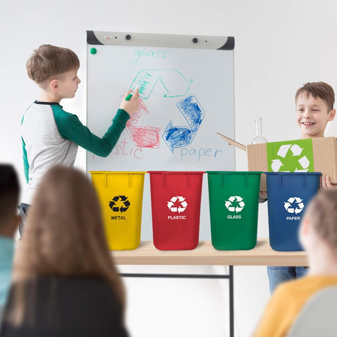 Acrimet Papierkorb für Recycling, 3,25 Gallonen/13 Quart/12 Liter (aus Kunststoff) (Metall/Gelb, Pap