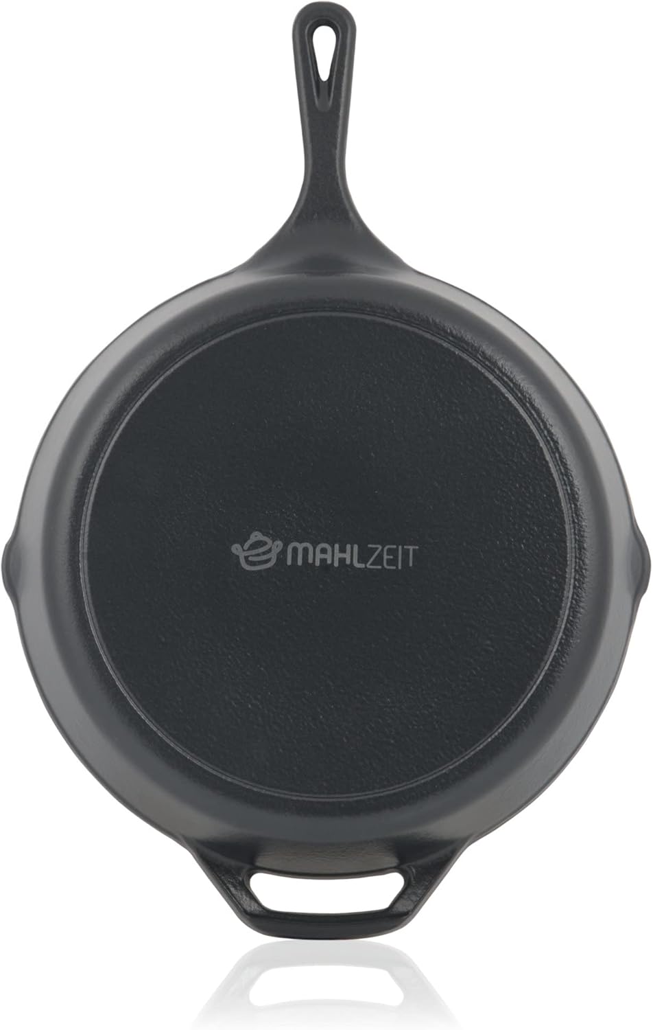 Mahlzeit Gusseisenpfanne mit Deckel emailliert | Ø 29,5 cm | Blue Berry | Bratpfanne mit zwei Ausgie