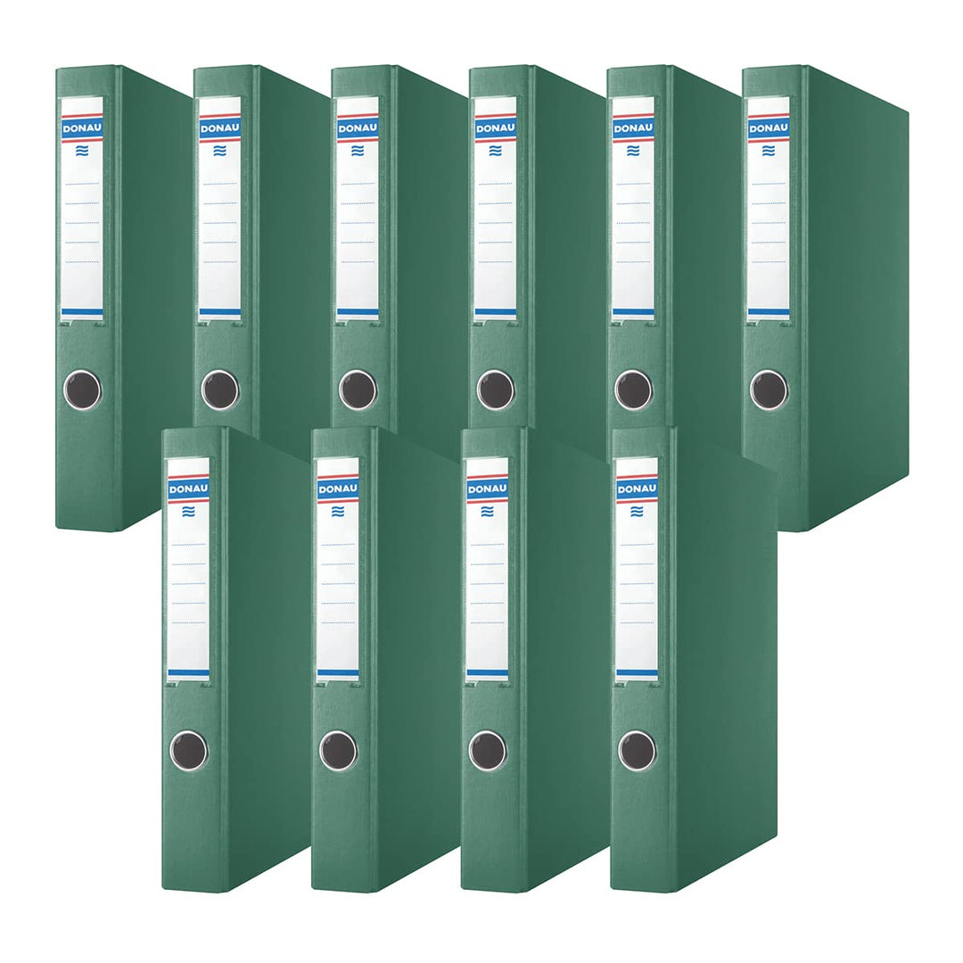DONAU 3934001PL-06 Ringbuch/Grün | 4-D-Ring-Mechanik 30mm DIN A4 Ringordner Pappe/Kunststoff | Aus 1