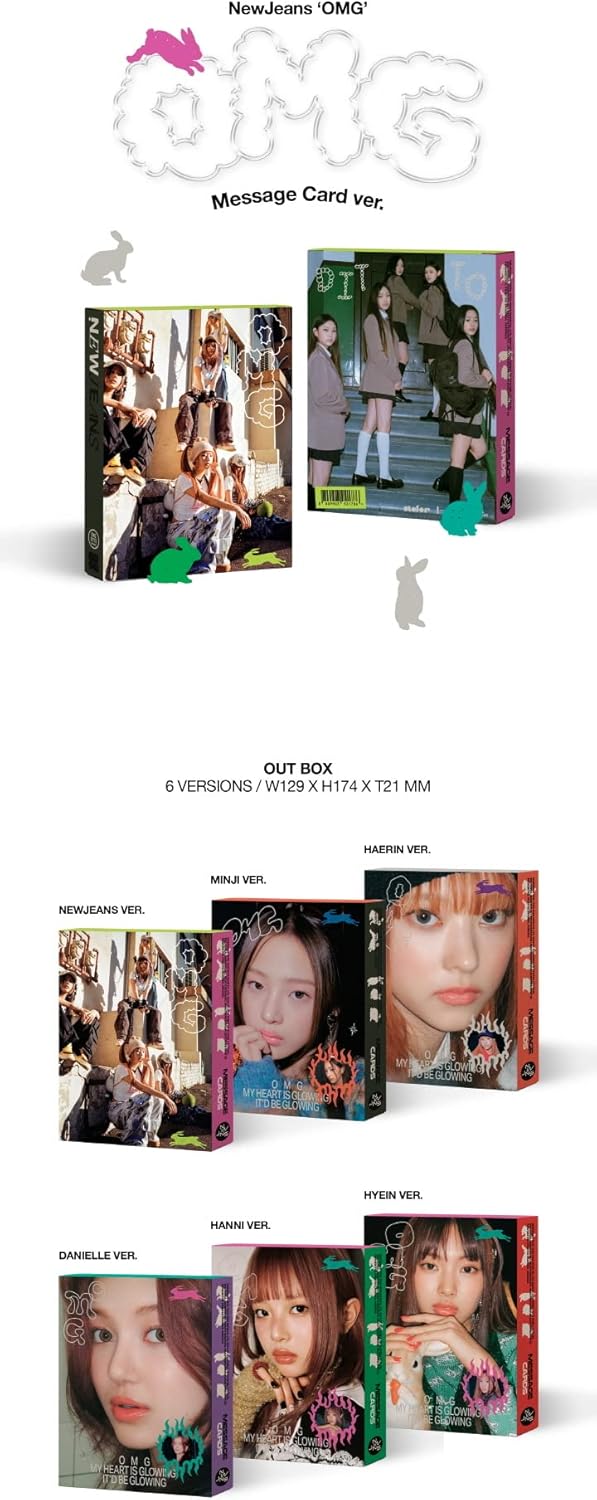 NewJeans - OMG [Message Card ver.] 1st Single Album+Store Gift (6 ver. SET), 6 Ver. Set
