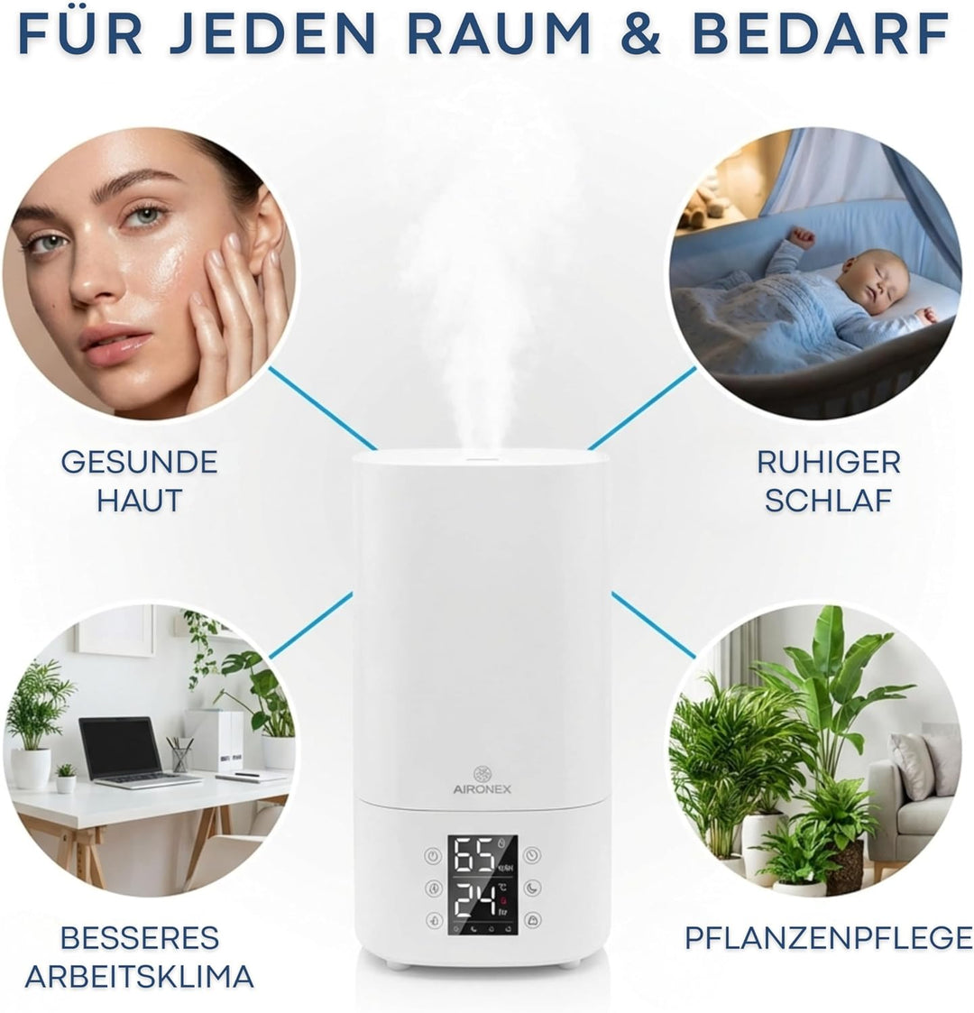 Luftbefeuchter 3.8 Liter – Top-Fill – Aroma – Luftbefeuchter – Humidifier – Geeignet für Wohnzimmer,