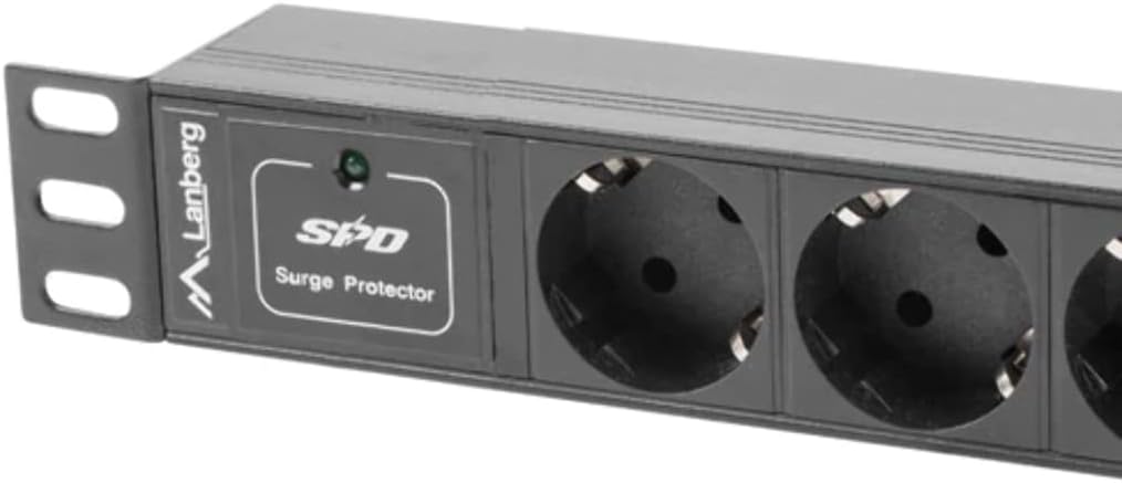 LANBERG PDU 10" 1U 16A, 3X 230V SCHUCKO 2M Black