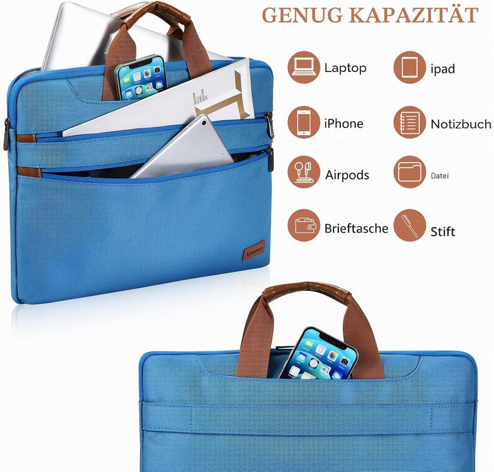 LONMEN 14 Zoll Laptop Hülle Wasserdicht Schultertasche Tasche Kompatibel mit 15" MacBook Pro 2019 /
