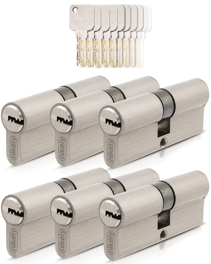 GERCAR Pro 6x Schliesszylinder 40/40 gleichschliessend Set 6 Profilzylinder inkl. 30 Schlüssel - 80