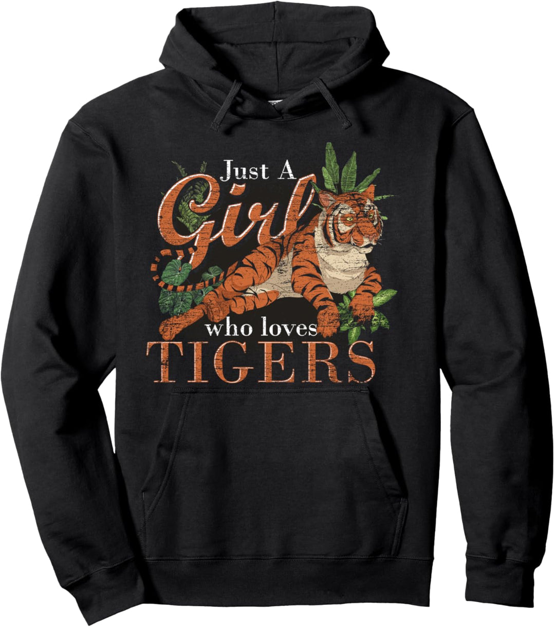 Nur ein Mädchen das Tiger liebt Asien Zoo Tier Tiger Pullover Hoodie