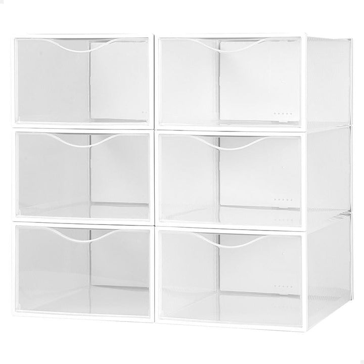 AKTIVE Max Home Schuhkartons aus Kunststoff, 6er-Set Aufbewahrungsboxen, 23 x 33,5 x 14,5 cm, stapel