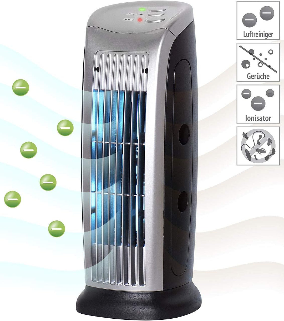 Sichler Haushaltsgeräte Ionengenerator: Luftreiniger mit Ionisator, UV-Licht, Staubfilter und Gebläs
