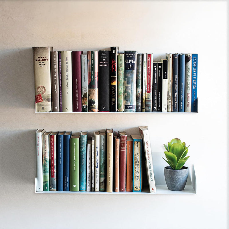 MILUKA Wandregal Weiss 60 cm | Bücherregal Wand | Bücher Regal Hängend | Floating Bookshelf als Schw