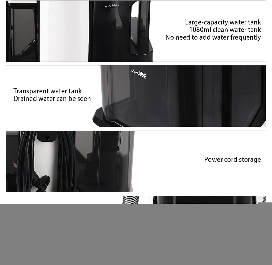 Handgeführte Reinigungsmaschine für Teppiche und Möbel, mit 2 Bürsten, 1080ml sauberes Wasser & 850m