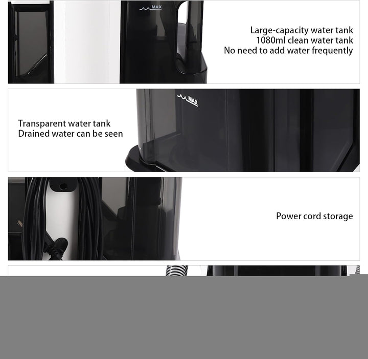 Handgeführte Reinigungsmaschine für Teppiche und Möbel, mit 2 Bürsten, 1080ml sauberes Wasser & 850m