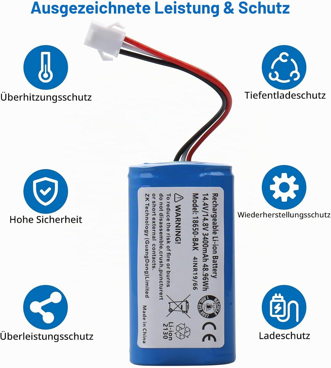 OPAHUTER 3400mAh Li-ion akku, Kompatibel mit AIRROBO P20 Home Cleaner Heimroboter Austausch Der Batt