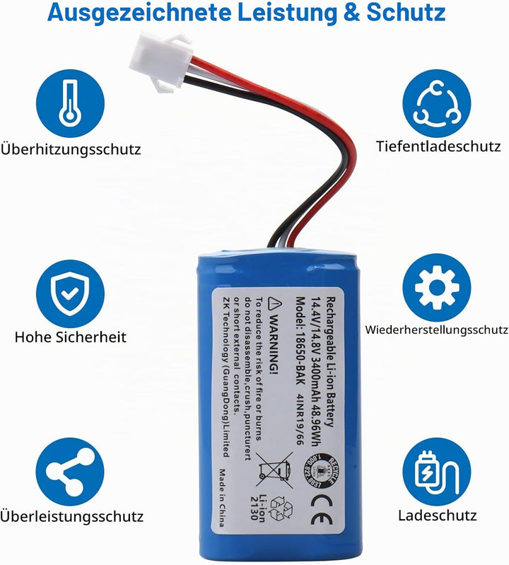 OPAHUTER 3400mAh Li-ion akku, Kompatibel mit AIRROBO P20 Home Cleaner Heimroboter Austausch Der Batt