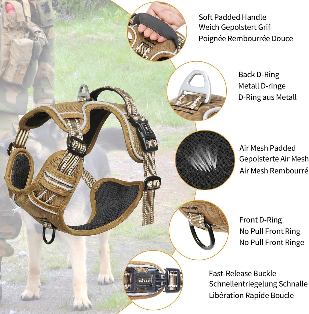 HEELE Hundegeschirr, Hundegeschirr Welpen Verstellbar Geschirr Hund Brustgeschirr Reflektierend Atmu