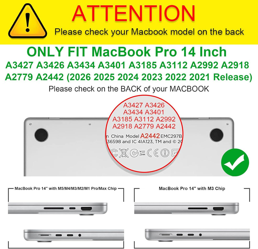 Fintie Hülle Kompatibel mit MacBook Pro 14 Zoll M5 M4 M3 M2 M1 Pro/Max (2025-2021) A3434 A3112 A3401