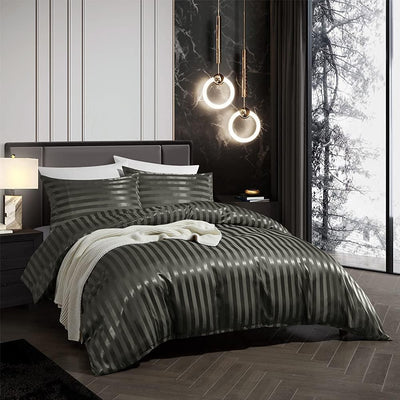 Luofanfei Bettwäsche 220x240 Glänzend Satin Glanzs Grau Uni Bettwäsche Set Seiden Luxus Glatt Bettbe